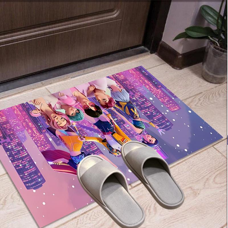 KPop Demon Hunters Pattern Rug, Indoor/Outdoor Mat, for Picnic, Gameroom, Bedroom, Office, Living Room, Home Decor Carpet, Birthday Gift