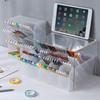 Desktop Clear Frosted Pennhållare Sned Brush Läppstift Organizer Multifunktionell brevpapper Organizer