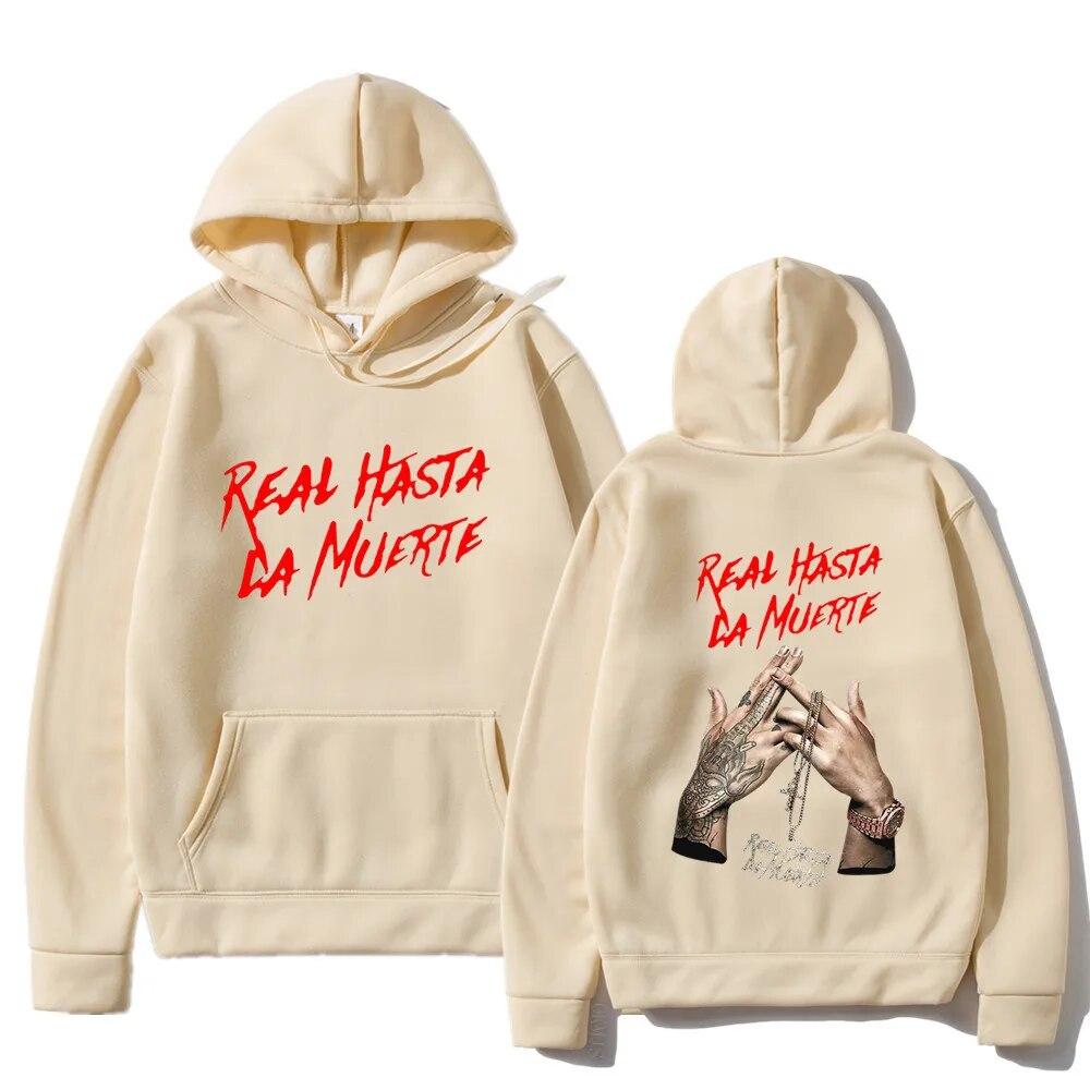 Anuel AA Printed Unisex Hoodies Sweatshirt Fashion Real Hasta La Muerte Casual Tracksuit Unisex Women Clothing Anime Pullover Hoodie