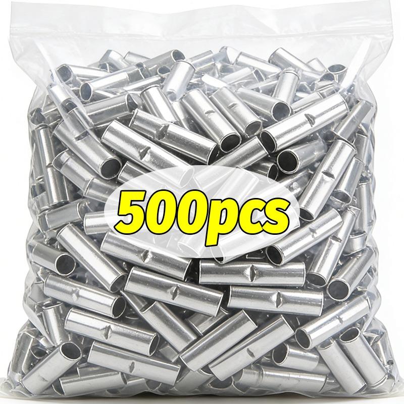 500/50 Stück Nicht isolierte Stoßverbinder 16-14 AWG Elektrische nahtlose Crimp-Terminals Blankes Kabel Batterie Lötverbinder