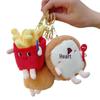 Cute Plush Hamburger, Hot Dog, Chicken Leg & Fries Doll - Schoolbag Decoration & Claw Machine Toy.