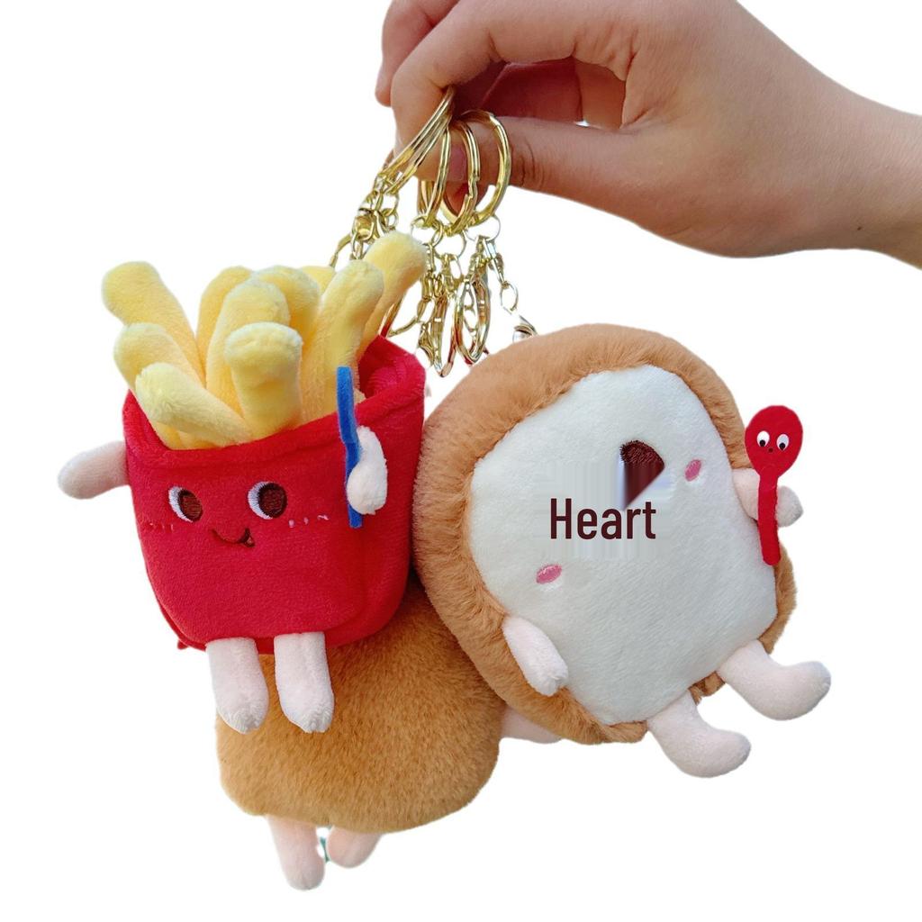 Cute Plush Hamburger, Hot Dog, Chicken Leg & Fries Doll - Schoolbag Decoration & Claw Machine Toy.