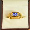 Tanzanite Oval Cut With 925 Sterling Silver Gold Plated Ring For Men's #B653 JL375686562960