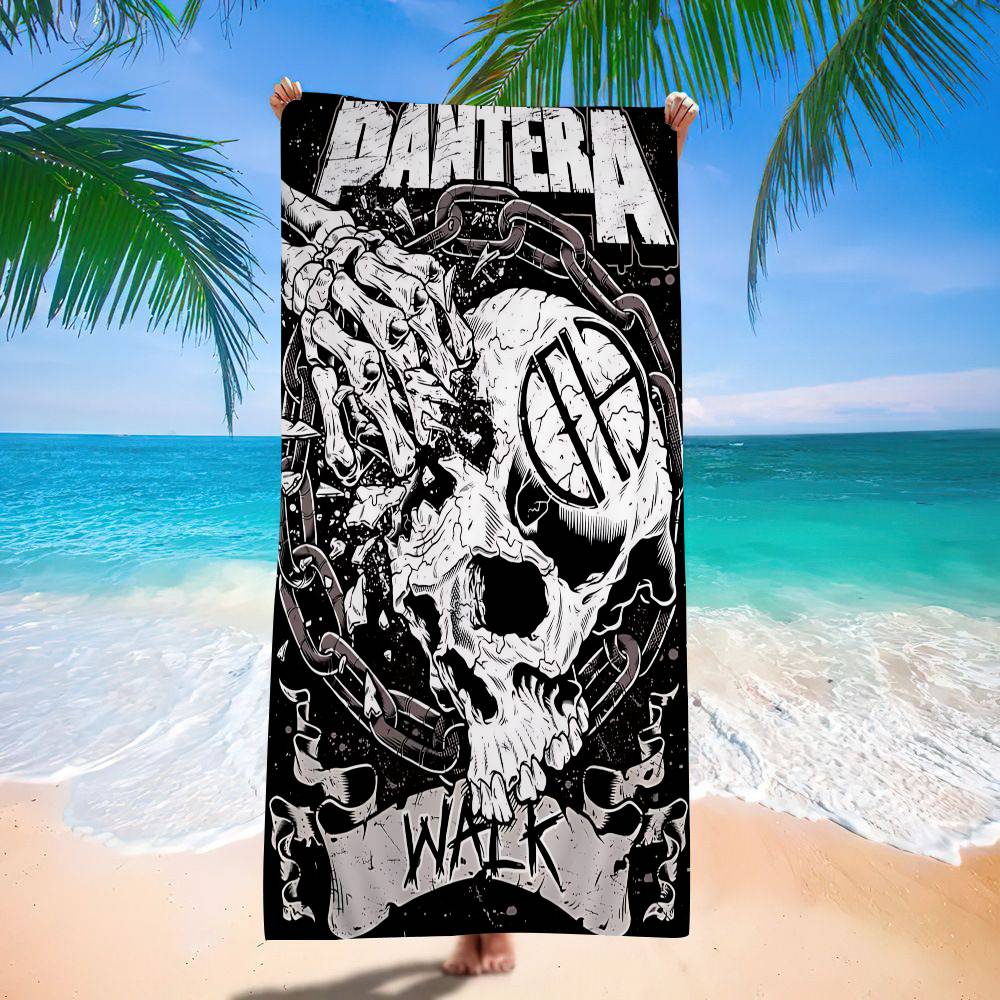 P-Pantera Band Microfiber Blanket Quick Drying Beach Towels Oversized Printing Super Absorbent Pool Towel Blanket