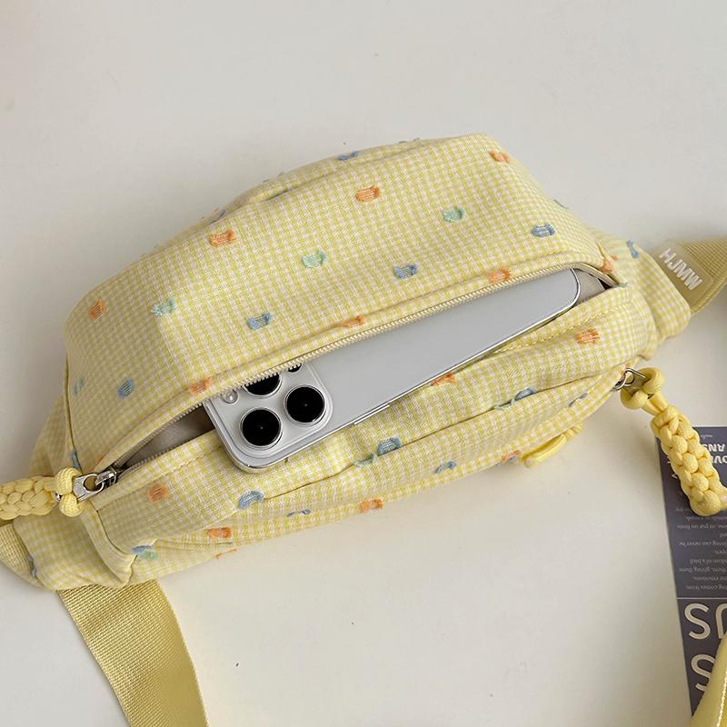 Dámská crossbody taška, sportovní náprsní taška, barevné bloky, ledvinka