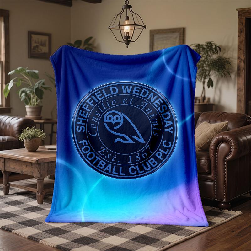Coperta in Flanella con Stampa Sheffield Wednesday Calcio Morbida Calda Coperta da Divano Letto per Casa Ufficio Camera da Letto