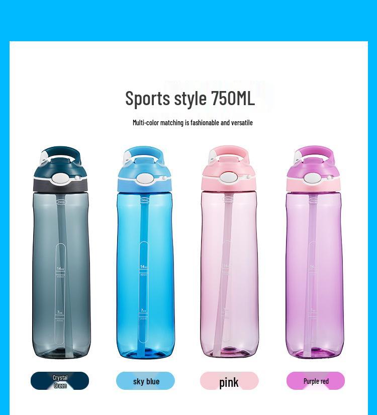 750ML Tritan Sports Water Bottle - Large Capacity, Portable Fitness Cup
