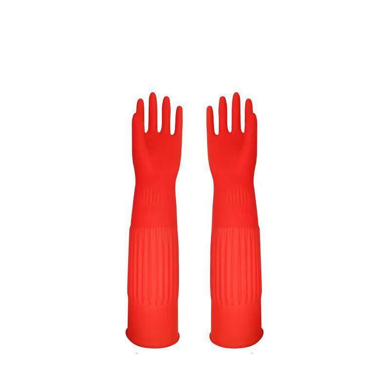 Qitu 45cm Extra Thick Unlined Red Gloves