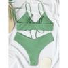 Nuovo set bikini ad alta elasticità per l'estate 2024 due pezzi tinta unita lace-up costume da bagno donna sexy costume da bagno da spiaggia costumi da bagno