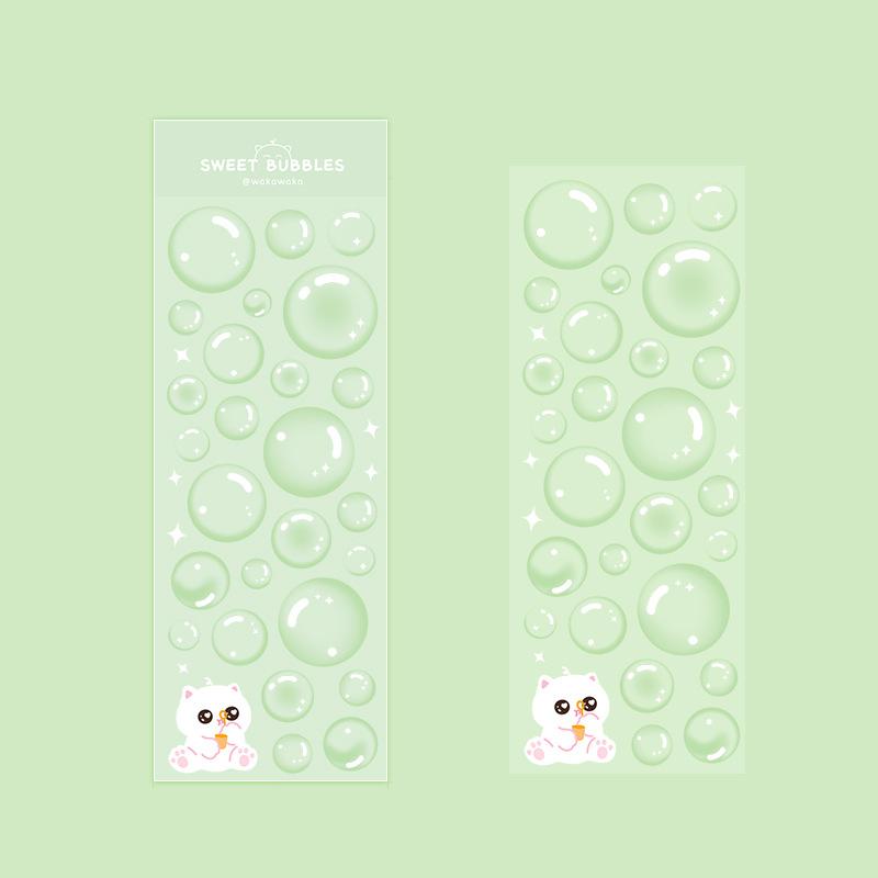 Korean Stickers Wholesale Original Transparent Bubble Ins Style Cute Hand Account with Card Stickers
