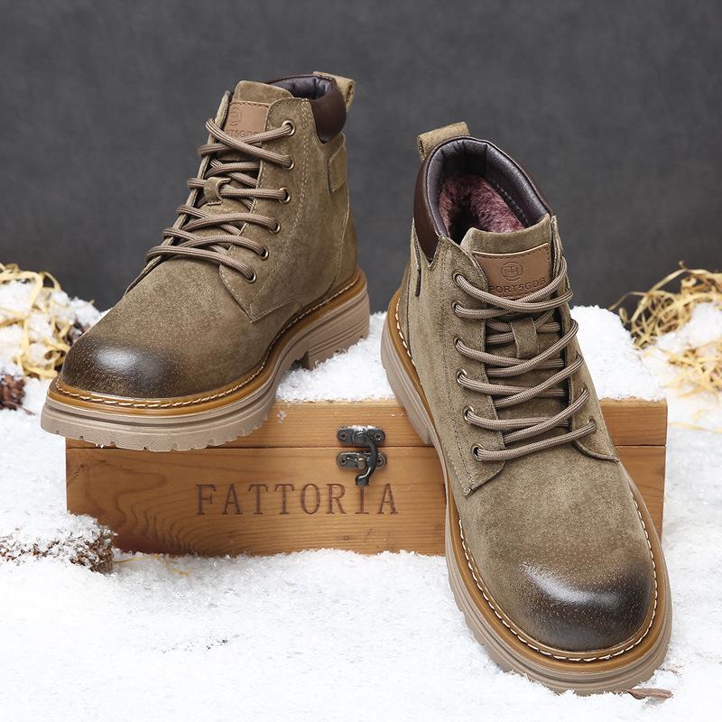 FashionDermis Retro Platform Boots for Men  Autumn Winter Fashion Casual Work Shoes Male Buckle Designer British Yellow Ankle Boots Man