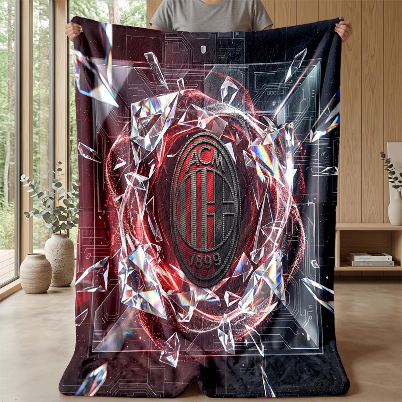 AC Milan Theme blanket Soft Flannel Blanket Plush Throw Blanket Cozy Sofa Bed Blanket for Home Decor
