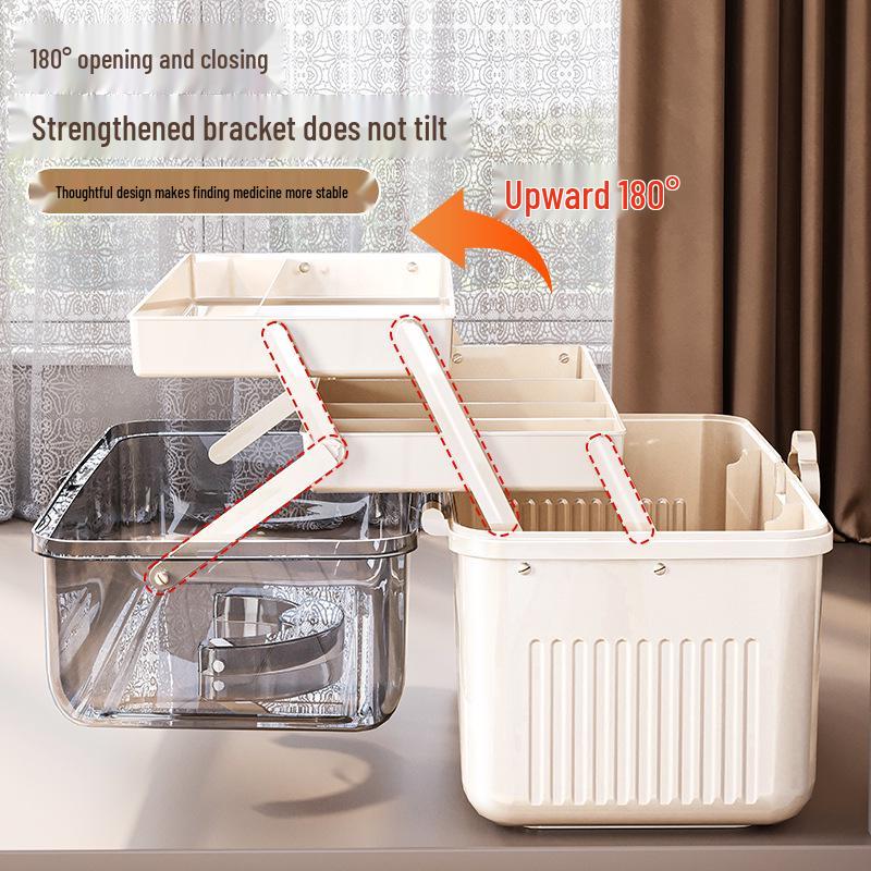Transparent Multi-Layer Family Medicine Box: Large Capacity First Aid Storage