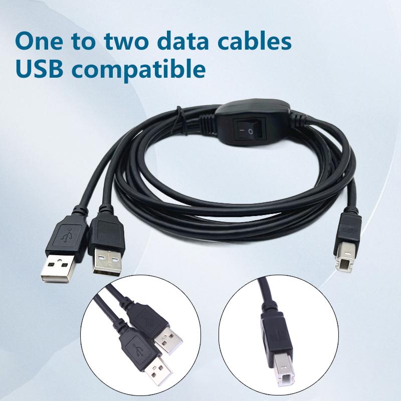 2 In 1 USB A To B Male To Male Printer Cable For    Printer Splitter For Two Computers·