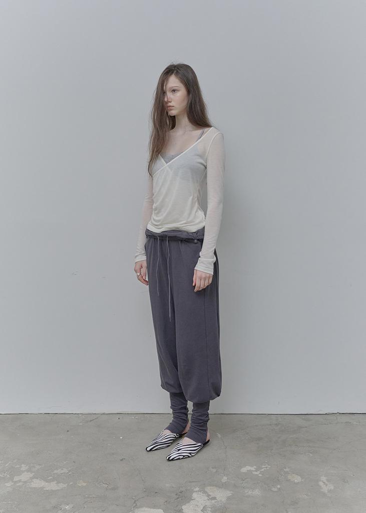 Pilse Rolled Waist Warmer Pants, Charcoal