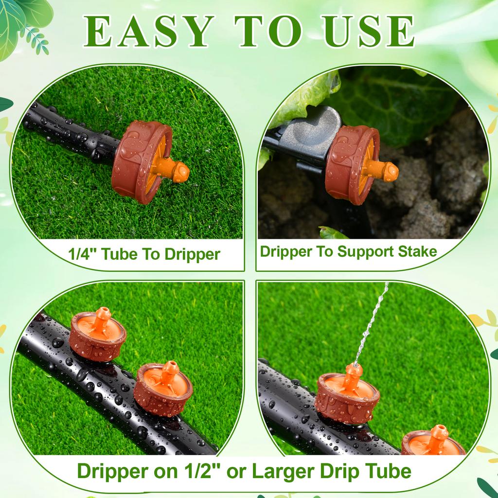 50Pcs 12L16L Steady Flow Dripper Pressure Compensation Drip Emitters Garden Agriculture Greenhouse Drip Irrigation Nozzle