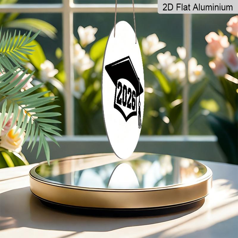 2D Flat Aluminum 2026 Graduation-themed Wall Hanging Is Available In Multiple Sizes. Its Minimalist Black and White Design Makes It A Perfect Choice
