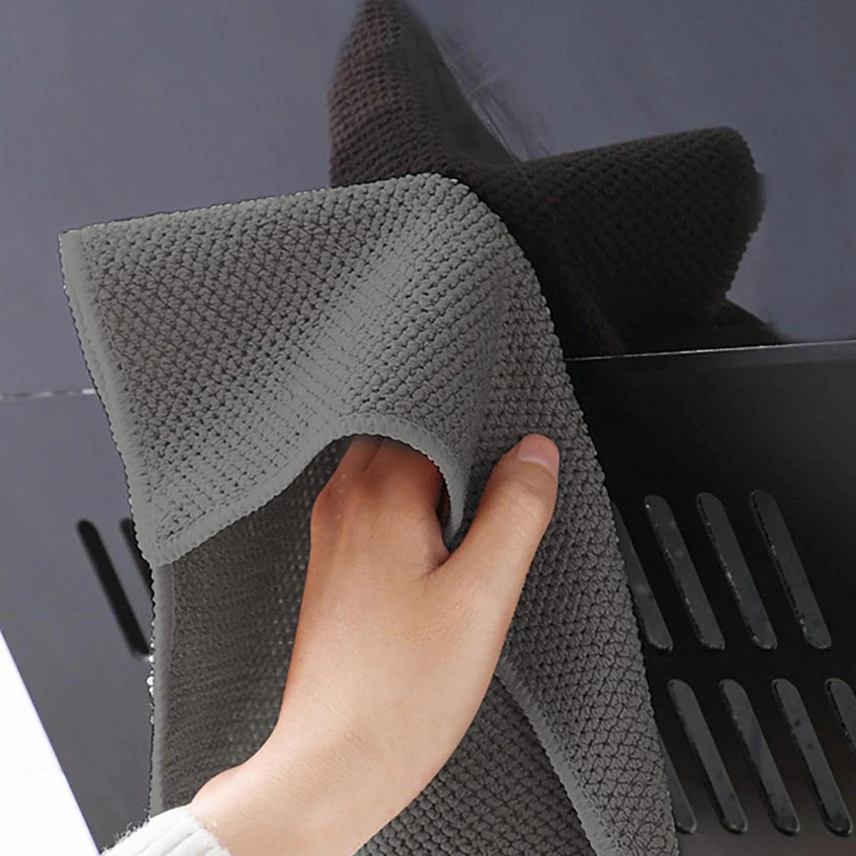 

2pcs-Solid color scrubbing pad, square cloth, thickened cleaning cloth for sink or kitchen stove, kitchen supplies серый