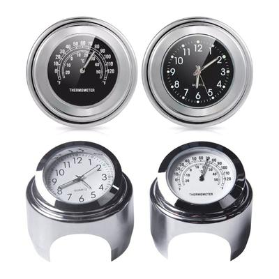 Motorrad-Uhr-Thermometer, wasserdichte Lenkeruhr, Aluminium, Motorrad-Lenkeruhr, Temperaturanzeige