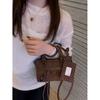 Borsa tote mini locomotiva in pelle bovina opaca retrò premium borsa a mano di grande capacità borsa a tracolla a tracolla