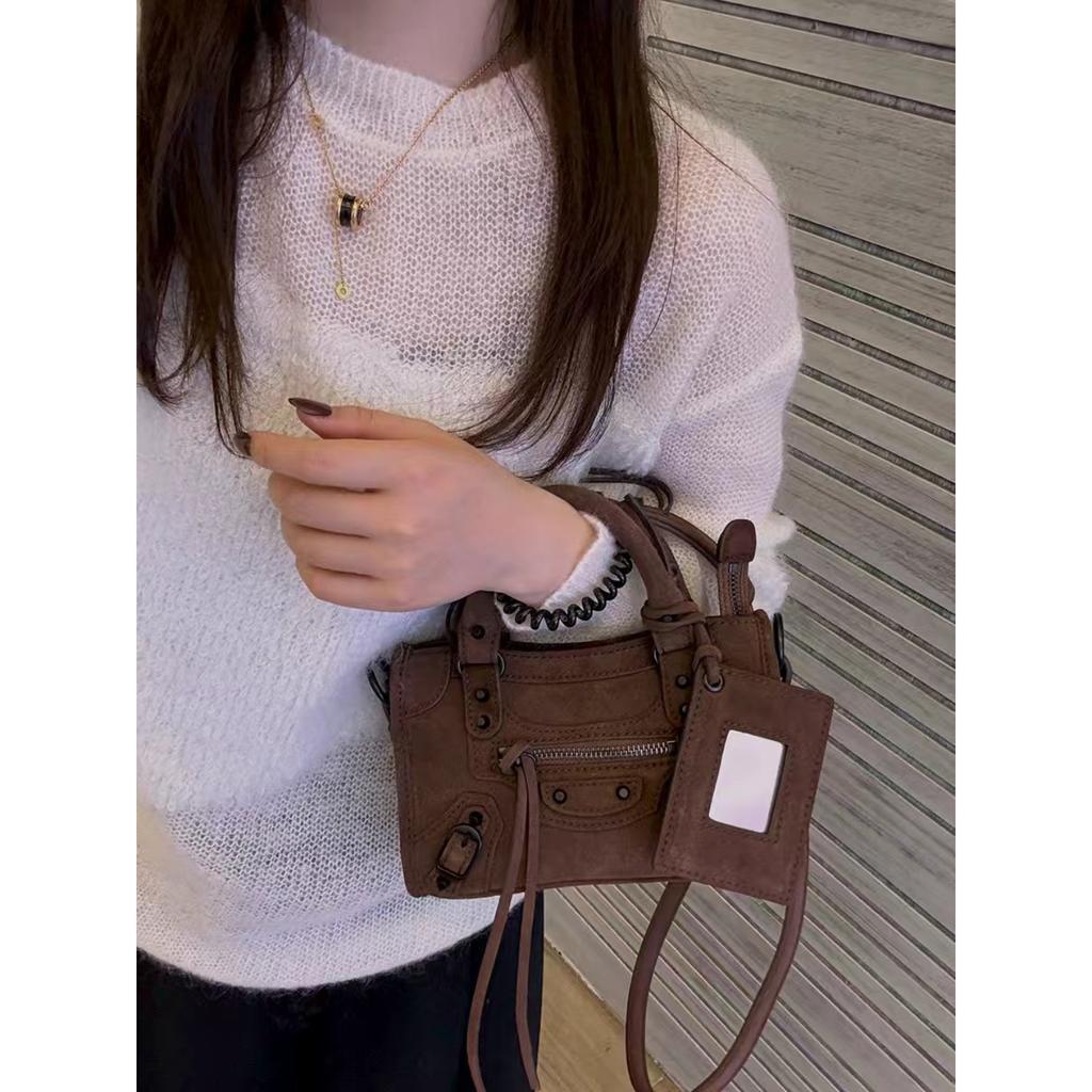 Borsa tote mini locomotiva in pelle bovina opaca retrò premium borsa a mano di grande capacità borsa a tracolla a tracolla