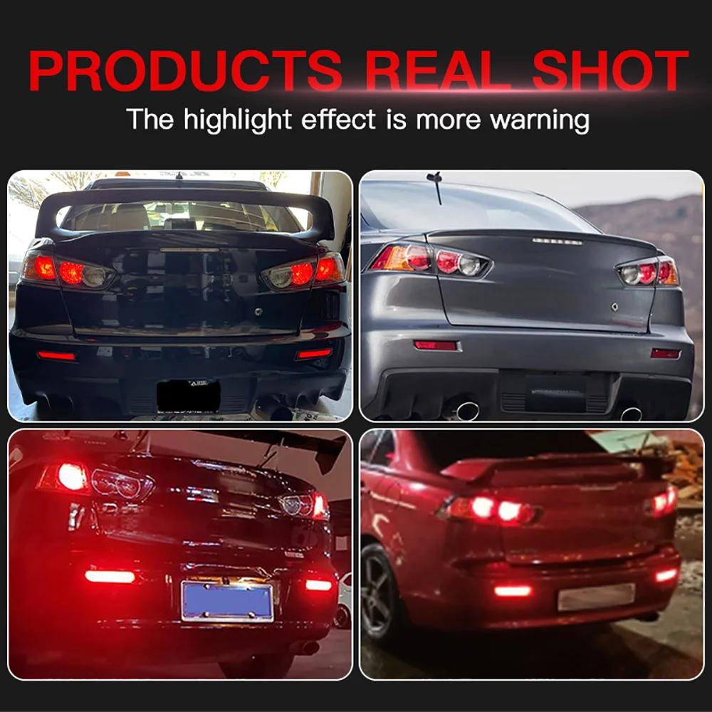 2pcs For Mitsubishi Lancer Evo X Outlander Red Rear Bumper Reflector Lights Tail/Brake Rear Fog Lamps and Fog Signal Light