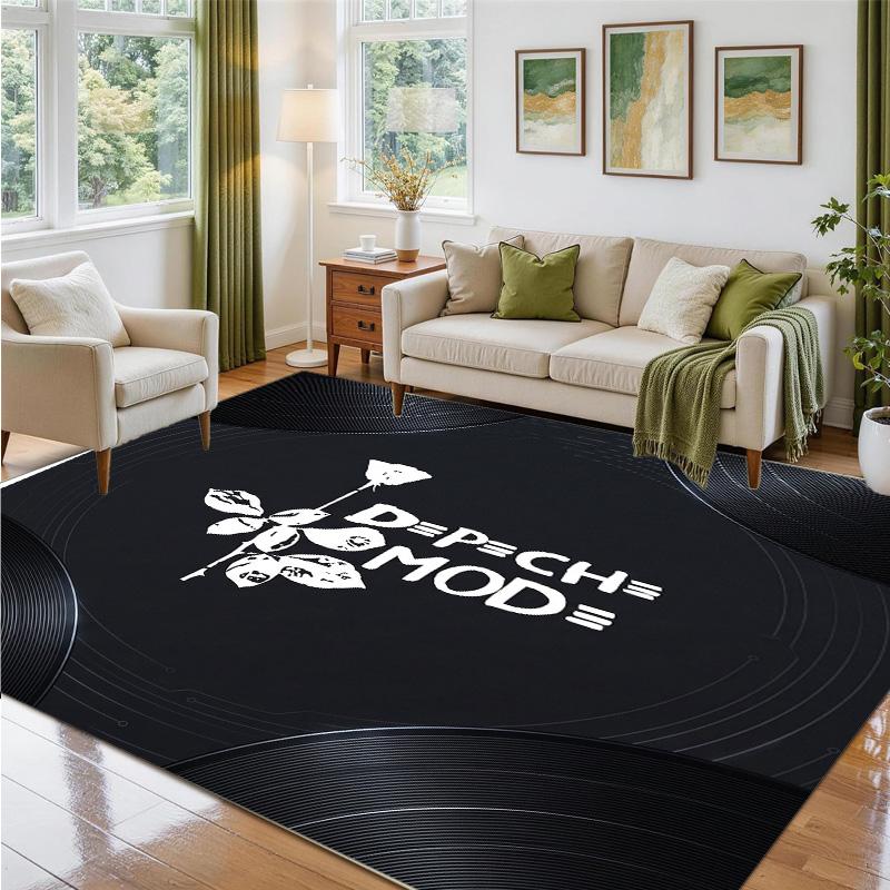 Depeche Mode Design Crystal Velvet Rug Soft Decorative Mat for Bedroom Entrance