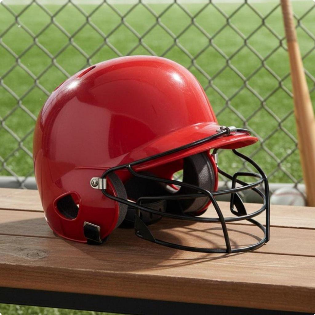 Baseballhelm mit doppeltem Ohr Stoßdämpfend Schlagtraining mit Gesichtsschutz Robuster abgeschirmter
