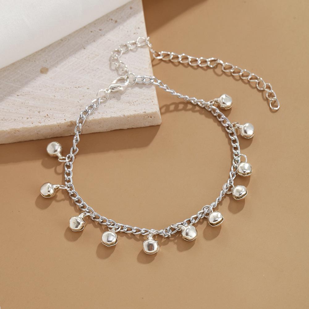 European and American Bohemian Wave Tassel Bell Anklet Women's Foot Jewelry.