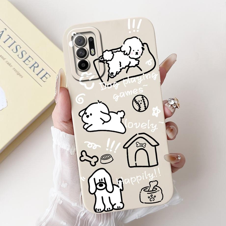 Funda For Oppo A94 5G CPH2211 Case Capa Soft Matte Silicone Bumper Cartoon Animals For OppoA94 A 94 Back Cover Camera Protected