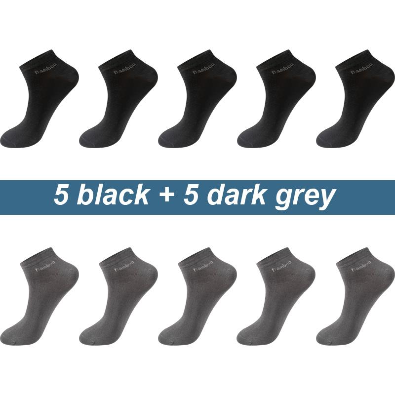 10 Paare/los Männer Bambus Faser Socken Kurze Casual Atmungsaktive Anti-Bakterielle Mann Ankle Socken Hohe Qualität Neue Schwarz Busines
