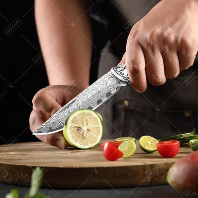 WXCOO Damascus Steel Pocket Folding Knife Meat Cleaver Durable Kitchen Chef Knife Fruit Paring Folding Knife Best Gifts Man