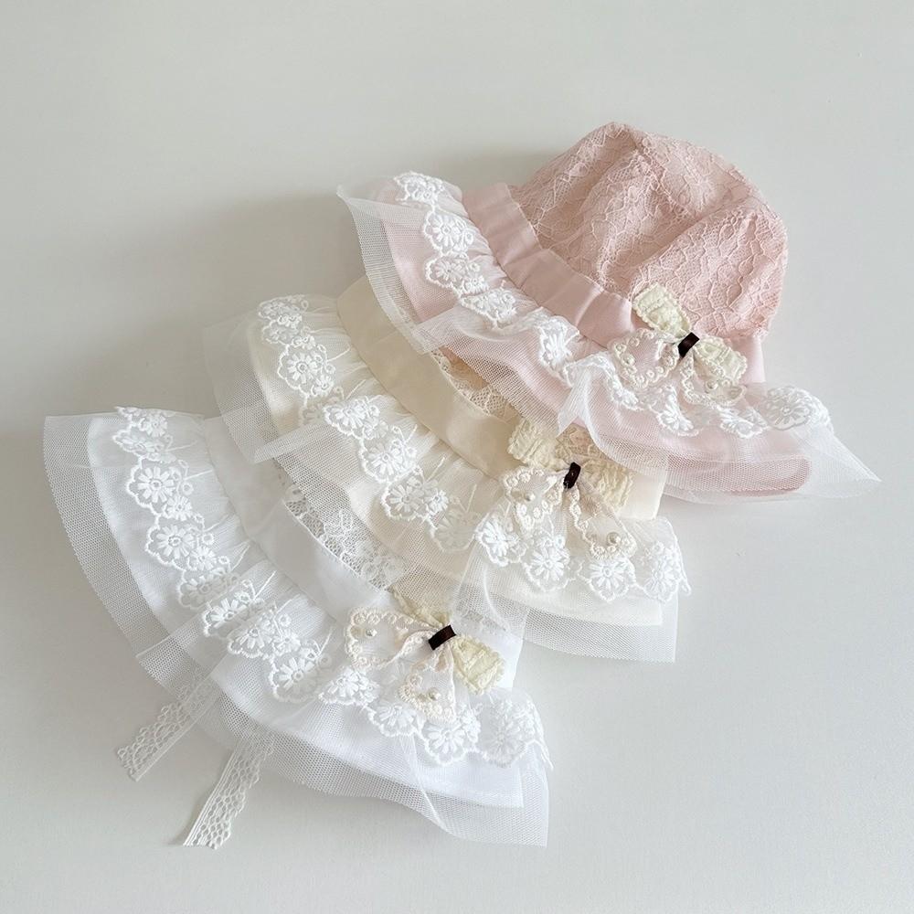 Soft Brim Baby Sun Hat Pearl Bowknot Toddler Bucket Hats New UV Protection Cap  Travel