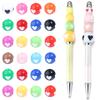 12/16/20mm Lovely Star Beads Heart Round Beads Acrylic Beads Mix Double Color Beads for Jewelry Making Necklace Hair Accessories