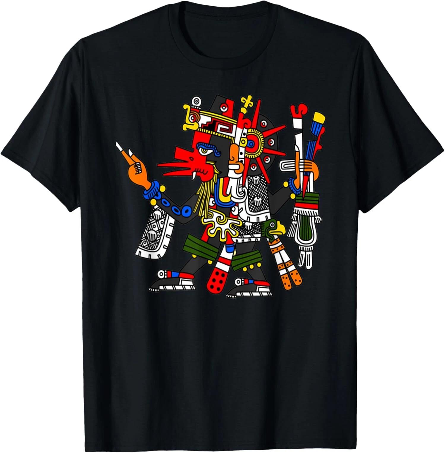Quetzalcoatl, Aztec God Deity Feathered Serpent T-Shirt XL