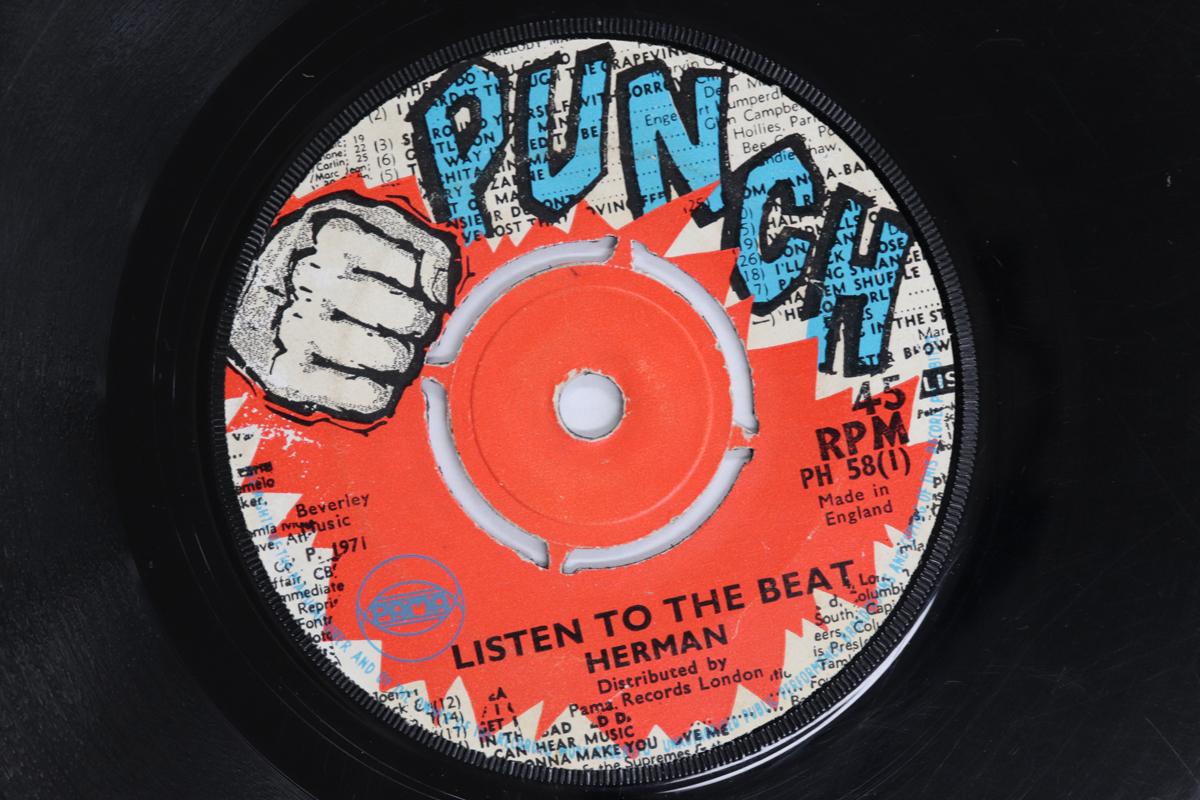 

7inch Record HERMAN CHINLOY HIPPY BOYS Listen To The Beat Sounds Only PH58 PUNCH 1971 UK Reggae Ska Dub Used