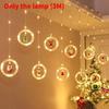 Christmas Led Curtain Lights With Snowman And Santa Shapes For Holiday Party And Indoor Use