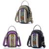 Ethnic Style Embroidered Canvas Bag With Zipper Pockets For Daily Use