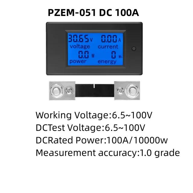 20A 100A AC 80-260V DC 6.5-100V Digital LED Display Voltmeter Ammeter Wattmeter Power Energy Meter 12V 24V 110V 220V Volt Tester