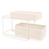 Under Sink Organizer 2 Tier Slide Out Sink Shelf Cabinet Storage Seasoning Organizer Rack for Kitchen Bathroom Cream