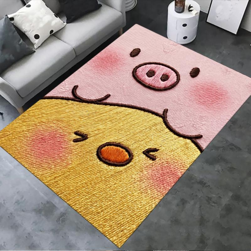2025 New Cute Pink Pig Carpet Rug for Living Room Bedroom Home Sofa Decoration,Kids Play Non-slip Floor Mat