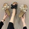 Women's Bowknot Summer Slippers - Fashionable Soft Sole One-Strap Sandals for Beach, Outdoor, and Home Use.