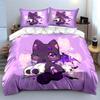 Cute Gothic Cat Decor Set Soft Comfortable Duvet Cover Bedding Set Included 1*Duvet Cover & 2*Pillowcases Gift