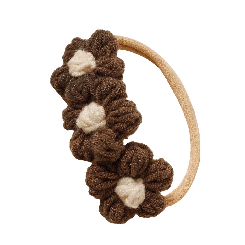 Gestricktes Stirnband mit Blumenanhänger für 100-Tage-Fotografie Weich und sicher Atmungsaktiver Babyschmuck Requisiten für Fotoshootings