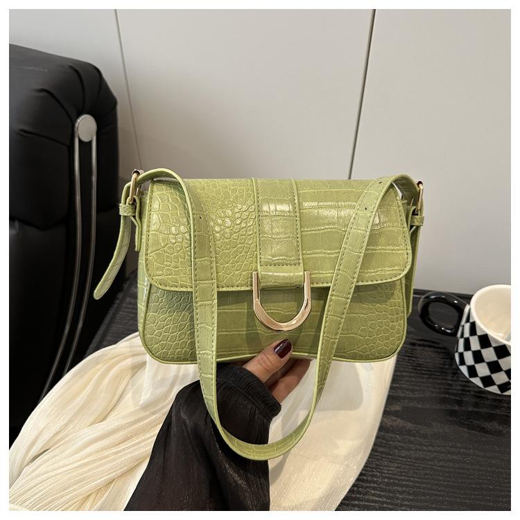 Solid Color Retro Large Capacity 225 Summer New Simple Casual Fashion Crossbody One Shoulder Underarm Small Square Bag Women