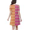 Abito estivo casual da donna alla moda con stampa a righe e tasca
