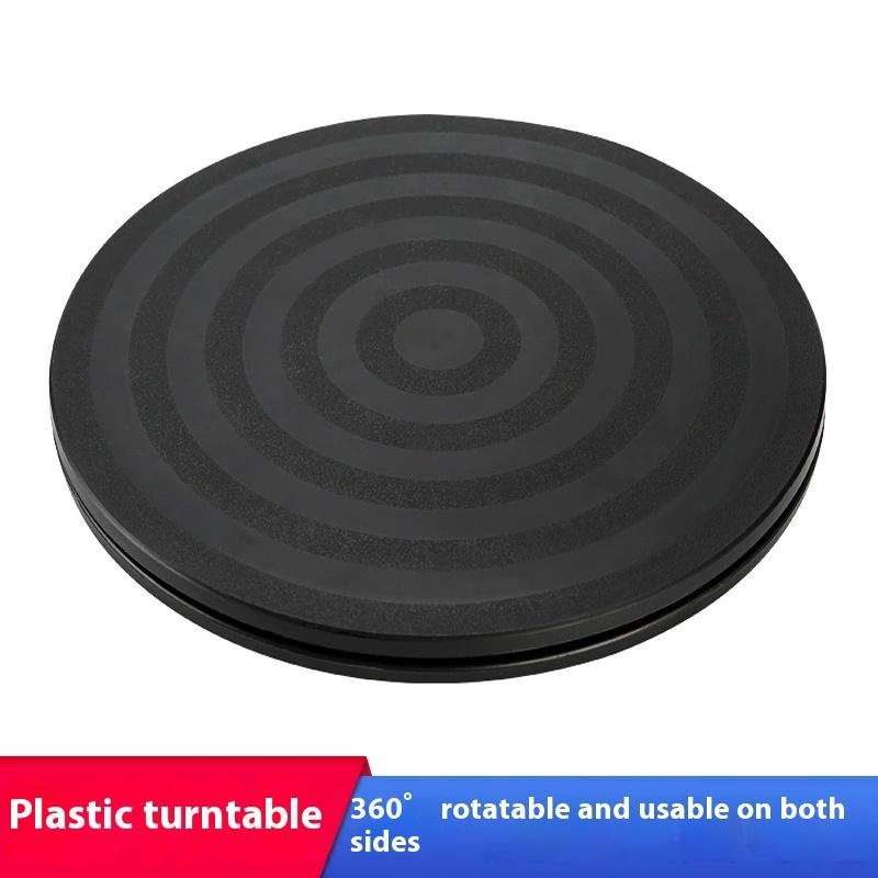 Practical 8" 20cm Black Plastic Turntable Round Bonsai 360 Rotating Turntable For Monitor TV Turntable