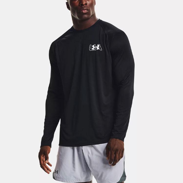 Under Armour Casual Breathable Training Long Sleeve T-Shirt Men Tops Black 1366783-001