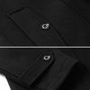 Men Woolen Coat Double Stand Collar Long Sleeve Single-Breasted Solid Color Jacket with Pockets Autumn Winter Mid-length Outwear