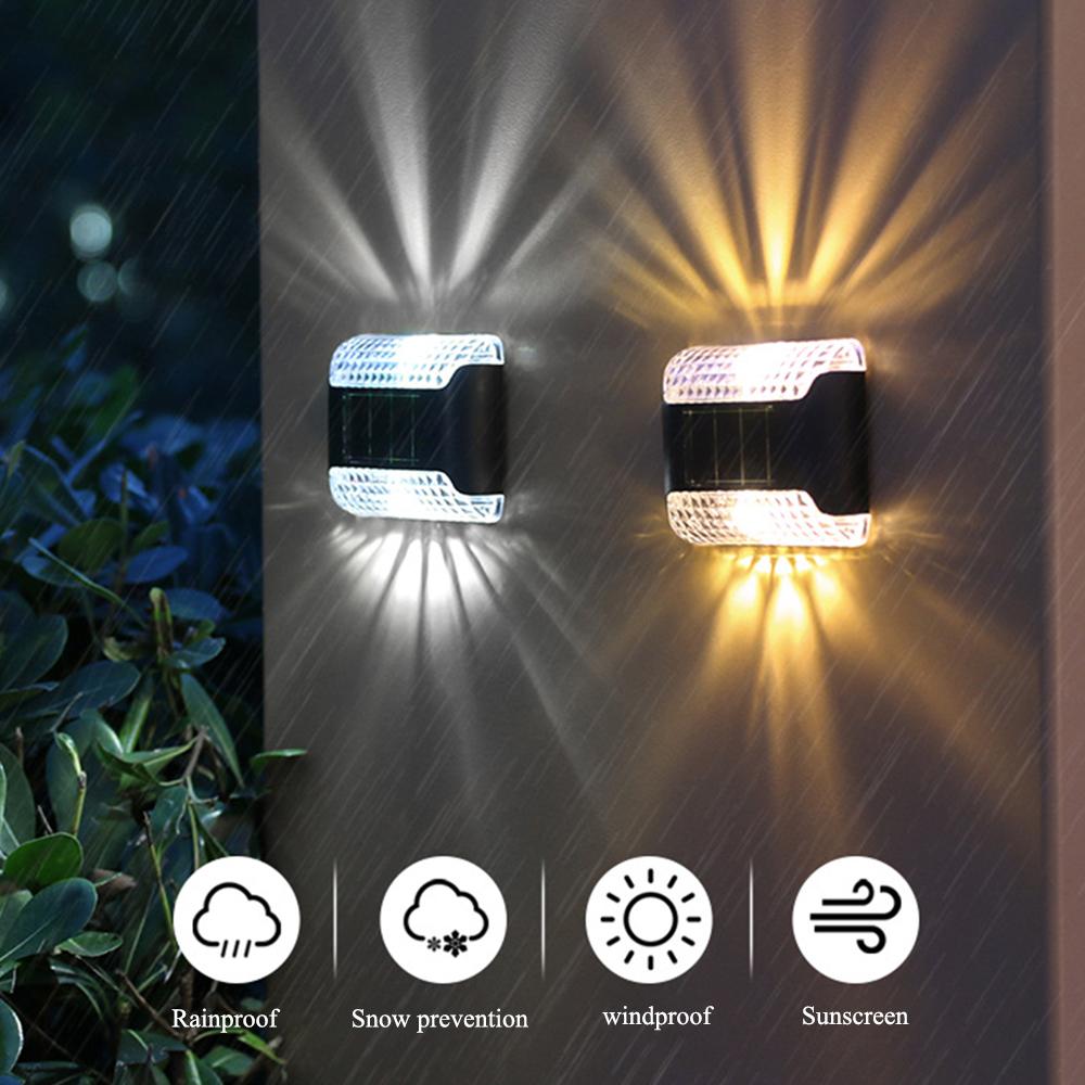 Solar LED Wall Light Outdoor Waterproof Solar LED Wall Lamp Up And Down Luminous Lighting for Outdoor Garden Decoration Sunlight